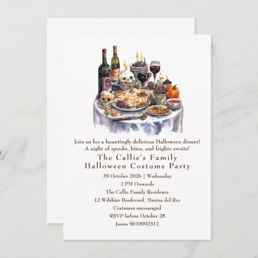 ゴーリッシュハロウィーンディナーパーティー 招待状 (正面/裏面)