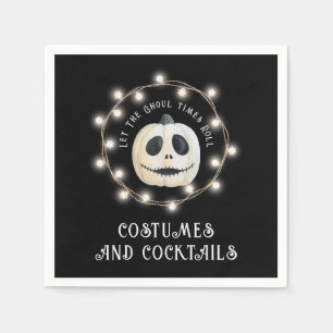 ゴーリッシュハローウィンパーティパンプキンペーパーナプキン スタンダードカクテルナプキン