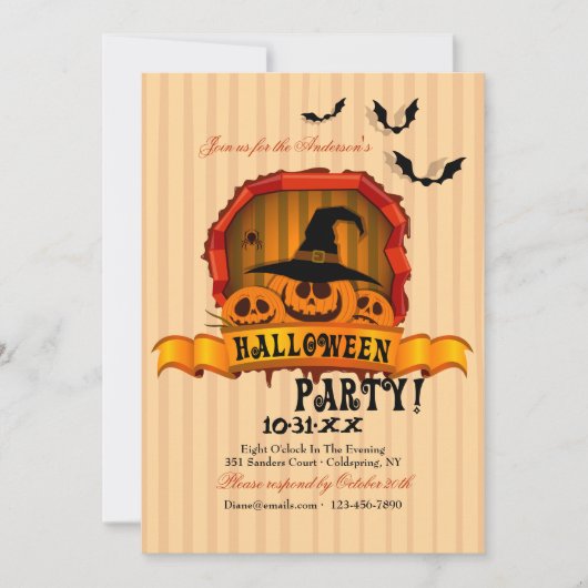 ゴーリッシュパンプキンスハローウィンパーティ招待状 招待状 (正面)