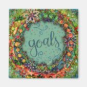 ゴールかわいらしおもしろいモダン吸光度 マグネット (正面)