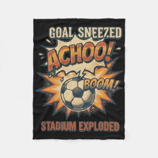 ゴールくしゃみ - スタジアム爆発 おもしろサッカーのミーム フリースブランケット