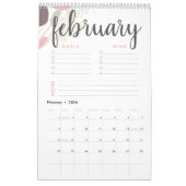 ゴールとウィンパステル抽象芸術 カレンダー (2月 2026)