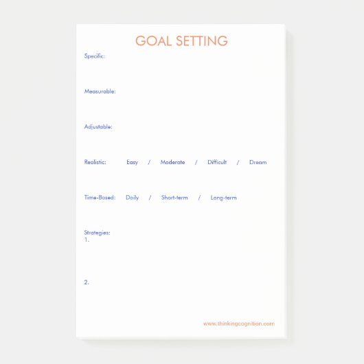 ゴールの配置 ポストイット (正面)