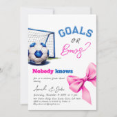 ゴールまたはボーズブルーまたはピンクサッカー性別の表示 招待状 (正面)