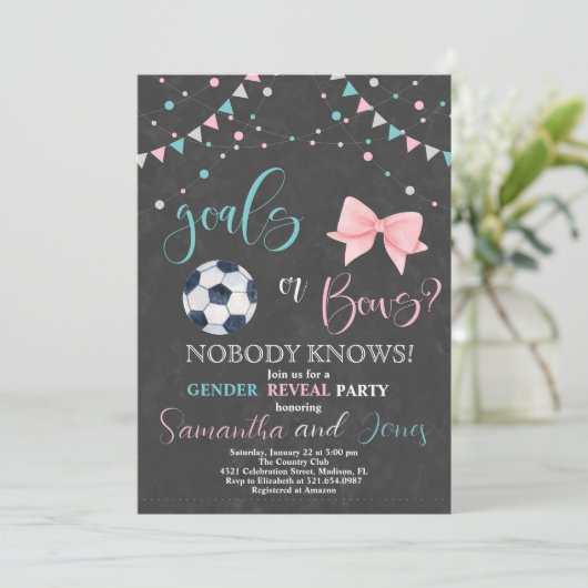 ゴールまたは弓の性別によるパーティーの表示 招待状 (スタンド正面)