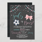 ゴールまたは弓の性別によるパーティーの表示 招待状 (正面/裏面)