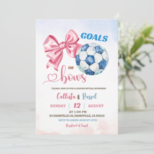 ゴールまたは弓の性別の表示 招待状 (スタンド正面)