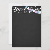 ゴールまたは弓、サッカー性別がパーティーを明かす 招待状 (裏面)