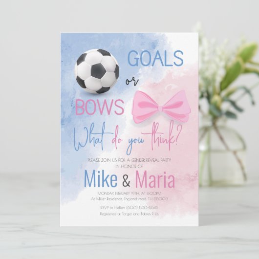 ゴールまたは湾曲性別による招待の表示 招待状 (スタンド正面)