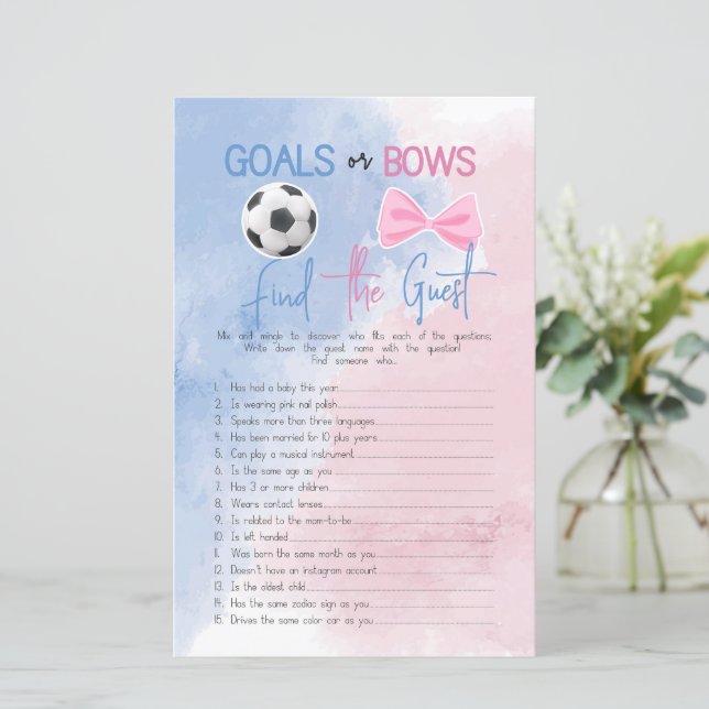 ゴールや弓はゲスト性別を見つけるゲームを明らかにする (スタンド正面)