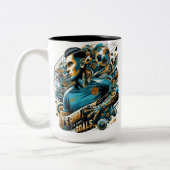 ゴールを持って、より大きく生きる – 感動的 Mag ツートーンマグカップ (左)