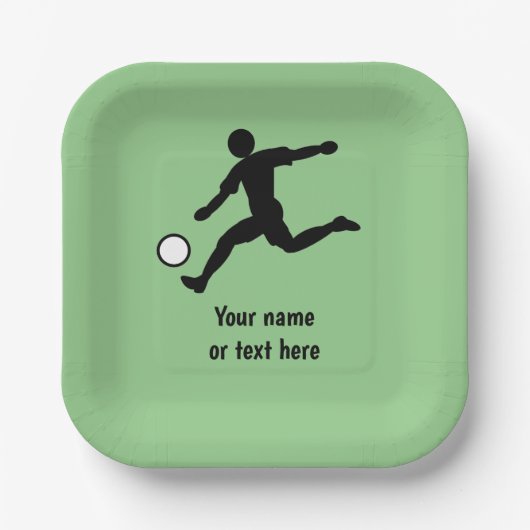 ゴールを獲得する選手 – UKサッカーをテーマにした ペーパープレート (正面)