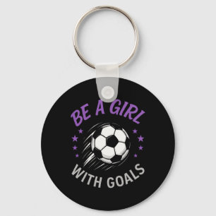ゴールを目指せ - サッカー好き女子のユーモア キーホルダー