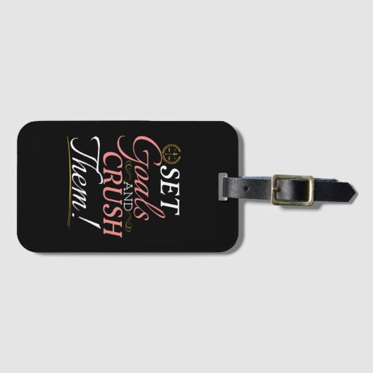 ゴールを設定して粉砕する引用文 ラゲッジタグ (正面横)