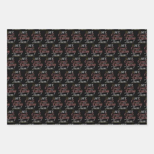 ゴールを設定して粉砕する引用文 ラッピングペーパーシート (正面2)