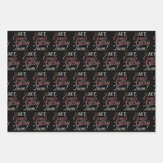 ゴールを設定して粉砕する引用文 ラッピングペーパーシート (正面)