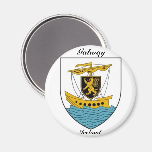 ゴールウェイアイルランドアンティーク船の腕のコート マグネット (正面/裏面)