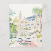 ゴールウェイアイルランドグアッシュ絵を描イラストレーション旅行 ポストカード (正面)