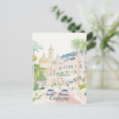 ゴールウェイアイルランドグアッシュ絵を描イラストレーション旅行 ポストカード (スタンド正面)