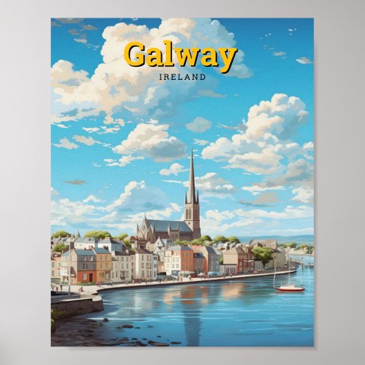 ゴールウェイアイルランドヴィンテージ旅行 ポスター (正面)