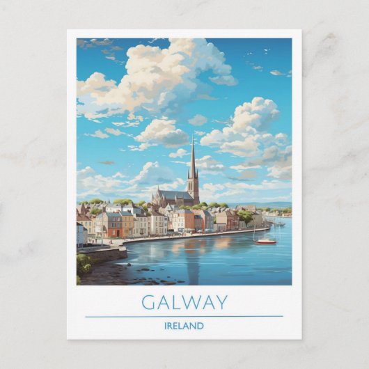 ゴールウェイアイルランドヴィンテージ旅行 ポストカード (正面)
