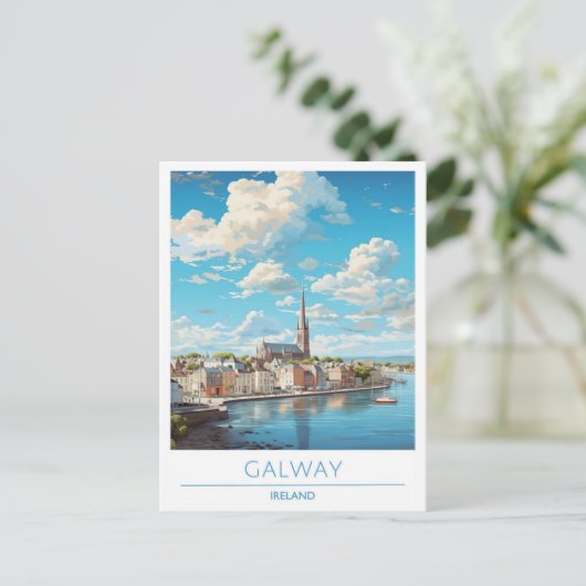 ゴールウェイアイルランドヴィンテージ旅行 ポストカード (スタンド正面)