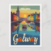 ゴールウェイアイルランドヴィンテージ有名なトラベルプレイス ポストカード (正面)