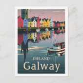 ゴールウェイアイルランドヴィンテージ有名なトラベルプレイス ポストカード (正面)