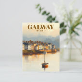 ゴールウェイアイルランドヴィンテージ有名なトラベルプレイス ポストカード (スタンド正面)