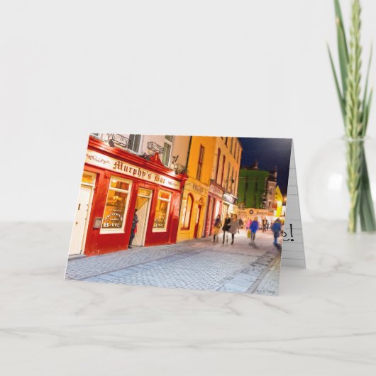 ゴールウェイ・アイルランドのパブで夜を過ごす カード (正面)