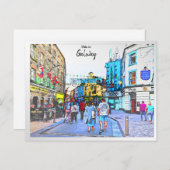 ゴールウェイ・アイルランドの活気ある町 ポストカード (正面/裏面)