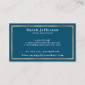 ゴールエレガントドフォイルスワール豪華ヴィンテージティール（緑がかった色） 名刺 (裏面)