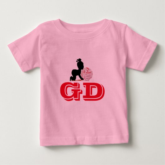ゴールカスタム防御ネットボールプレーヤーの位置 ベビーTシャツ (正面)