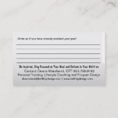 ゴールカードを想像して下さい 名刺 (裏面)