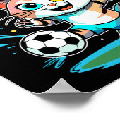 ゴールキティ可愛いサッカー猫子供服ボーイズ用A ポスター (角)