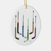 ゴールキーパーのアイスホッケー用スティック セラミックオーナメント (右)