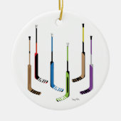 ゴールキーパーのアイスホッケー用スティック セラミックオーナメント (正面)