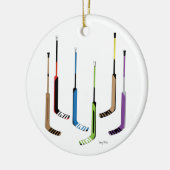 ゴールキーパーのアイスホッケー用スティック セラミックオーナメント (左)