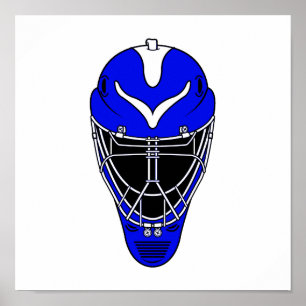 ゴールキーパーのヘルメットの青 ポスター