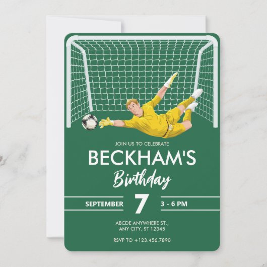 ゴールキーパーサッカー 招待状 (正面)