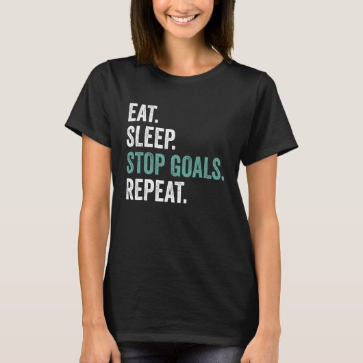 ゴールキーパー服食べ装少年睡眠ストップゴールリピート Tシャツ (正面)