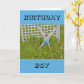 ゴールキーパー誕生日ボーイカード カード (黄色い花)