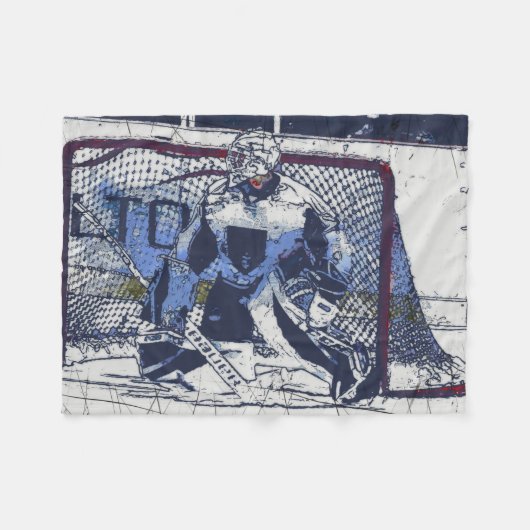 ゴールキーパー – アイスホッケーゴアリー フリースブランケット (正面(横))