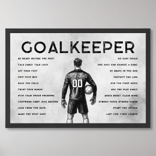 ゴールキーパー グレー サッカー モチベーション ウォールアート ギフト