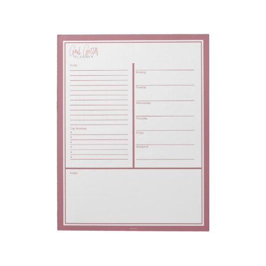 ゴールゲッターウィークリープランナー ノートパッド (回転)