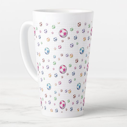 ゴールサッカーパターン カフェラテマグ (左アングル)