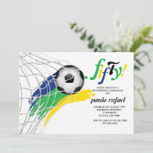 ゴールサッカーパーティの招待状 招待状 (スタンド正面)