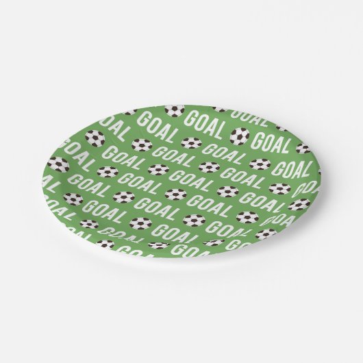 ゴールサッカーボール誕生日パーティー用品プレート ペーパープレート (アングル)