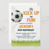 ゴールスコアラーサッカー誕生日招待状 招待状 (正面/裏面)