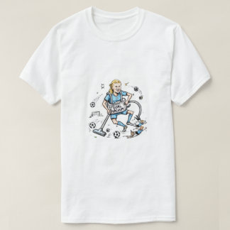 ゴールスコアラー 楽しい掃除機 サッカー カートゥーン Tシャツ